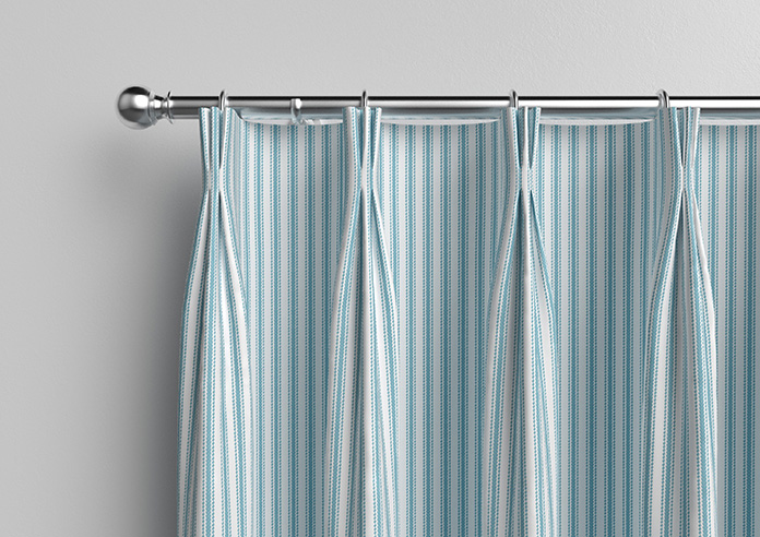 Lace Stripes, Electric Blue - Made to Measure Curtains - Image 11